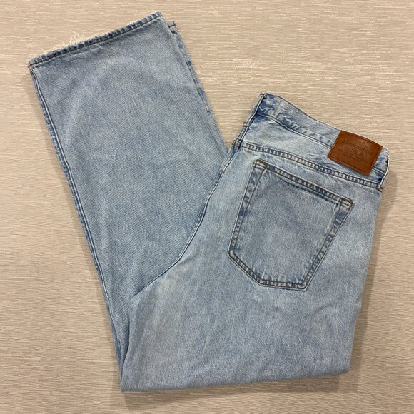 Abercrombie & Fitch Jeans Mens 34 x 30 Baggy Wide Leg Lightweight Denim Blue - Picture 1 of 12